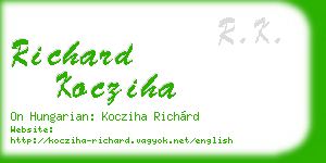 richard kocziha business card